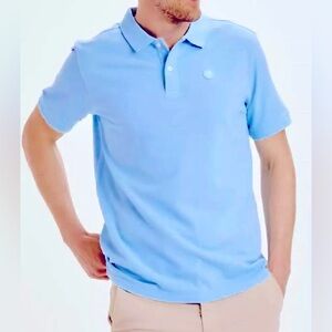 KNOWLEDGE COTTON APPAREL Light Blue Classic Polo Golf Shirt